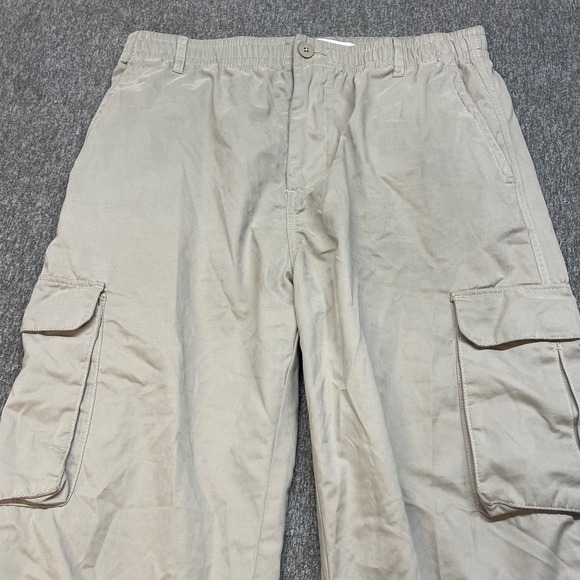 ZARA Beige Cargo Pants Elastic Waist Drawstring Jogger Style Women's Large - Picture 2 of 10